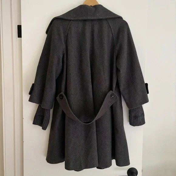MaxMara Weekend Wool Blend Coat Charcoal Gray Size US 6 - Picture 6 of 7